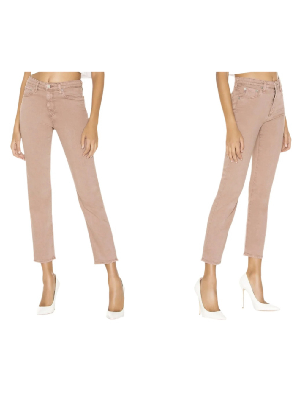 AG Jeans Isabelle High Waisted Cropped Jeans Pink Size 24 - Picture 2 of 12